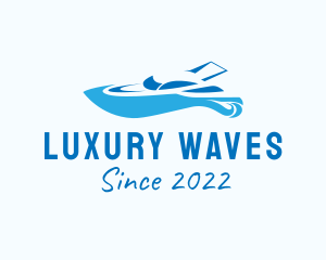 Blue Yacht Vehicle  logo design