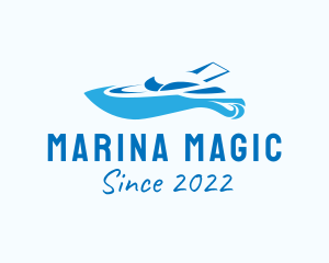 Blue Yacht Vehicle  logo design