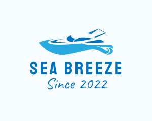 Blue Yacht Vehicle  logo design