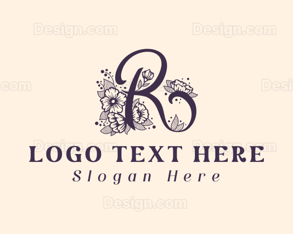 Floral Boutique Letter R Logo