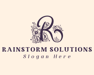 Floral Boutique Letter R logo design