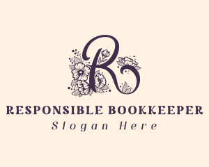 Floral Boutique Letter R logo design