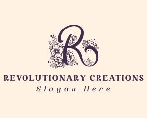 Floral Boutique Letter R logo design