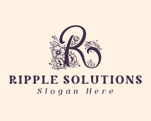 Floral Boutique Letter R logo design