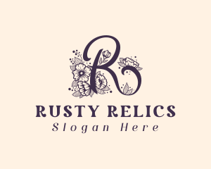 Floral Boutique Letter R logo design