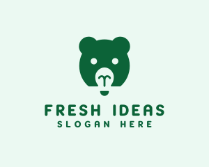 Bear Light Idea logo design