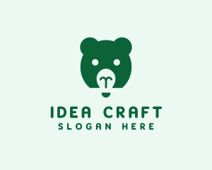 Bear Light Idea logo design