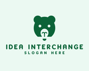 Bear Light Idea logo design