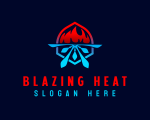 Heat Cold HVAC logo design