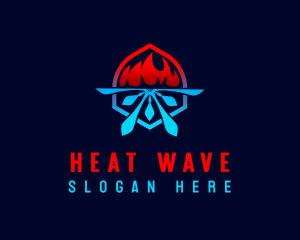 Heat Cold HVAC logo design