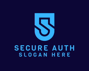 Cyber Security Shield Letter S logo design