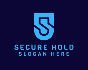 Cyber Security Shield Letter S logo design