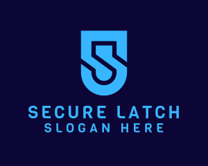 Cyber Security Shield Letter S logo design