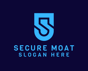 Cyber Security Shield Letter S logo design