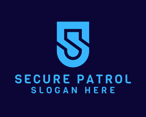 Cyber Security Shield Letter S logo design