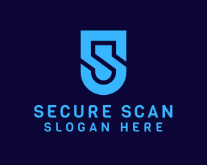 Cyber Security Shield Letter S logo design