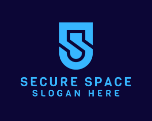 Cyber Security Shield Letter S logo design