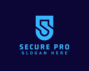 Cyber Security Shield Letter S logo design