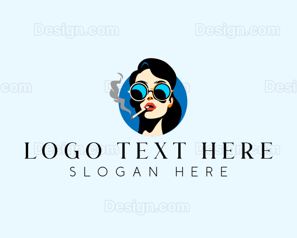 Smoking Lady Cigarette Logo