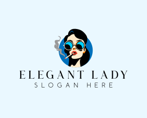 Smoking Lady Cigarette logo design