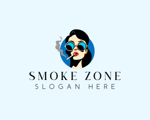 Smoking Lady Cigarette logo design