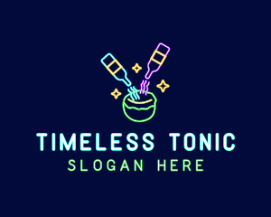 Neon Coconut Cocktail Drink logo