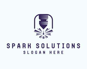 Ironwork Laser Spark logo design