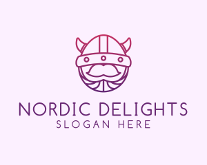 Viking Helmet Horn logo design