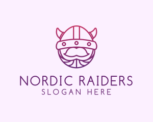 Viking Helmet Horn logo design