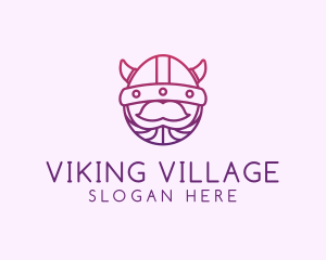 Viking Helmet Horn logo design