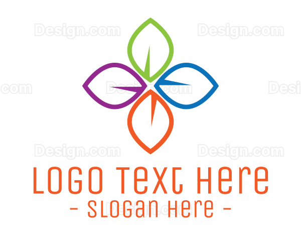 Colorful Floral Leaves Logo