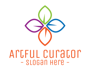 Colorful Floral Leaves logo design