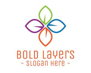 Colorful Floral Leaves logo design