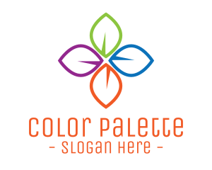 Colorful Floral Leaves logo design