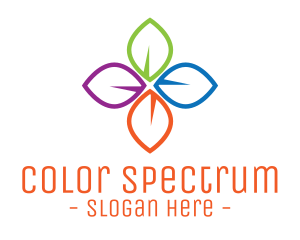 Colorful Floral Leaves logo design