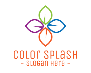 Colorful Floral Leaves logo design