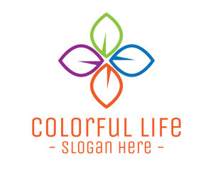 Colorful Floral Leaves logo design