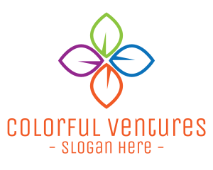 Colorful Floral Leaves logo design