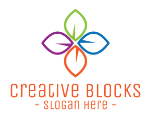 Colorful Floral Leaves logo design