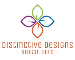 Colorful Floral Leaves logo design