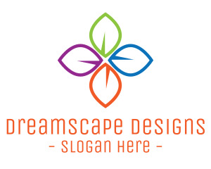 Colorful Floral Leaves logo design