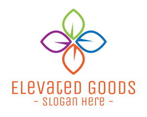 Colorful Floral Leaves logo design