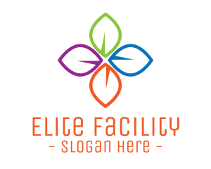 Colorful Floral Leaves logo design