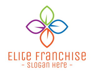 Colorful Floral Leaves logo design