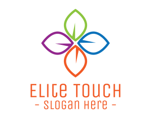 Colorful Floral Leaves logo design