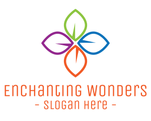 Colorful Floral Leaves logo design