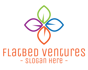 Colorful Floral Leaves logo design