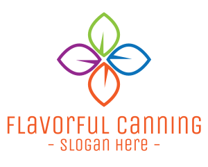 Colorful Floral Leaves logo design