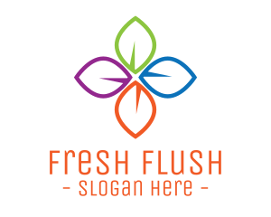 Colorful Floral Leaves logo design