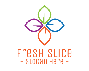 Colorful Floral Leaves logo design